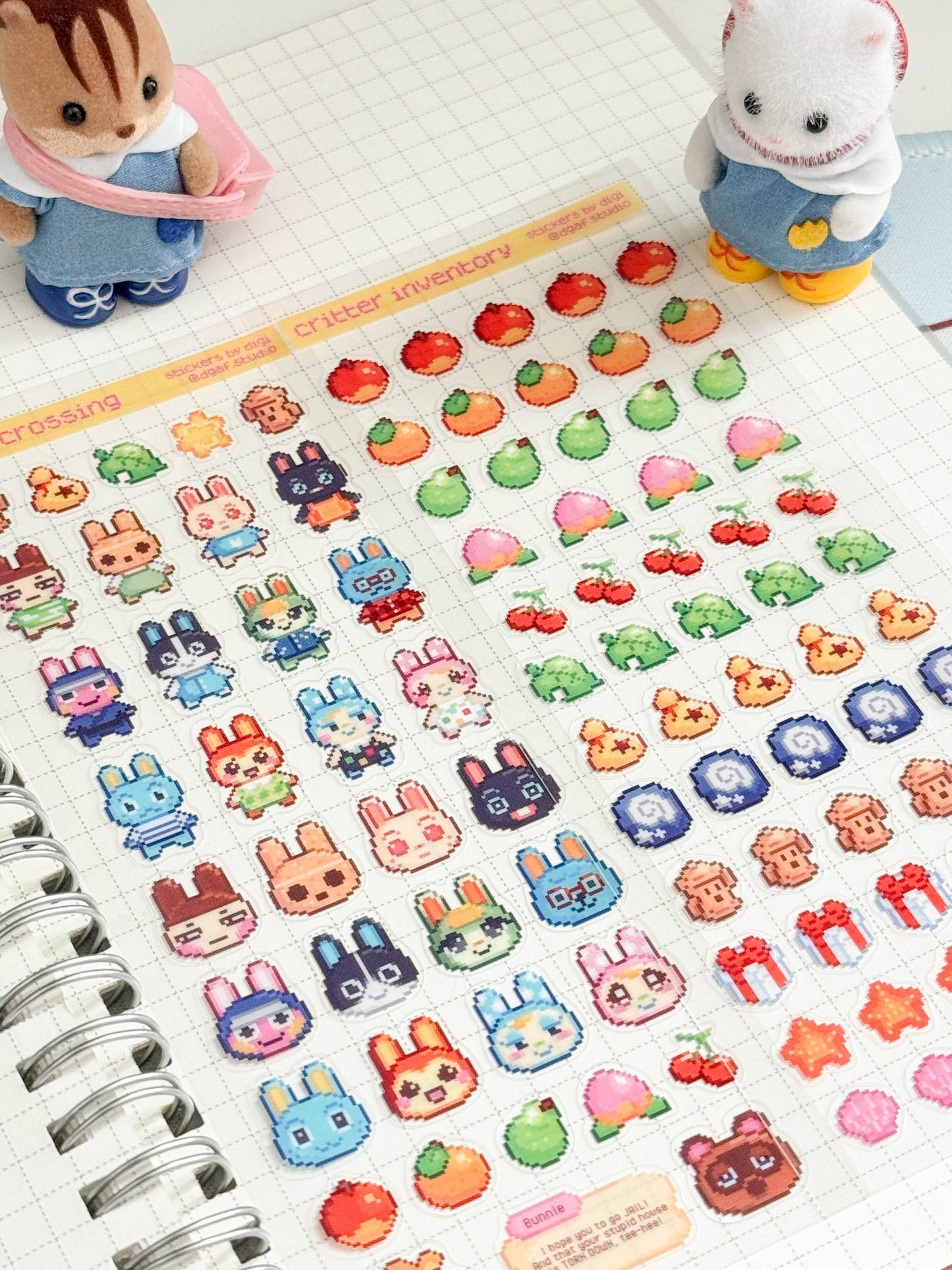 skinny sticker sheet - critter crossing