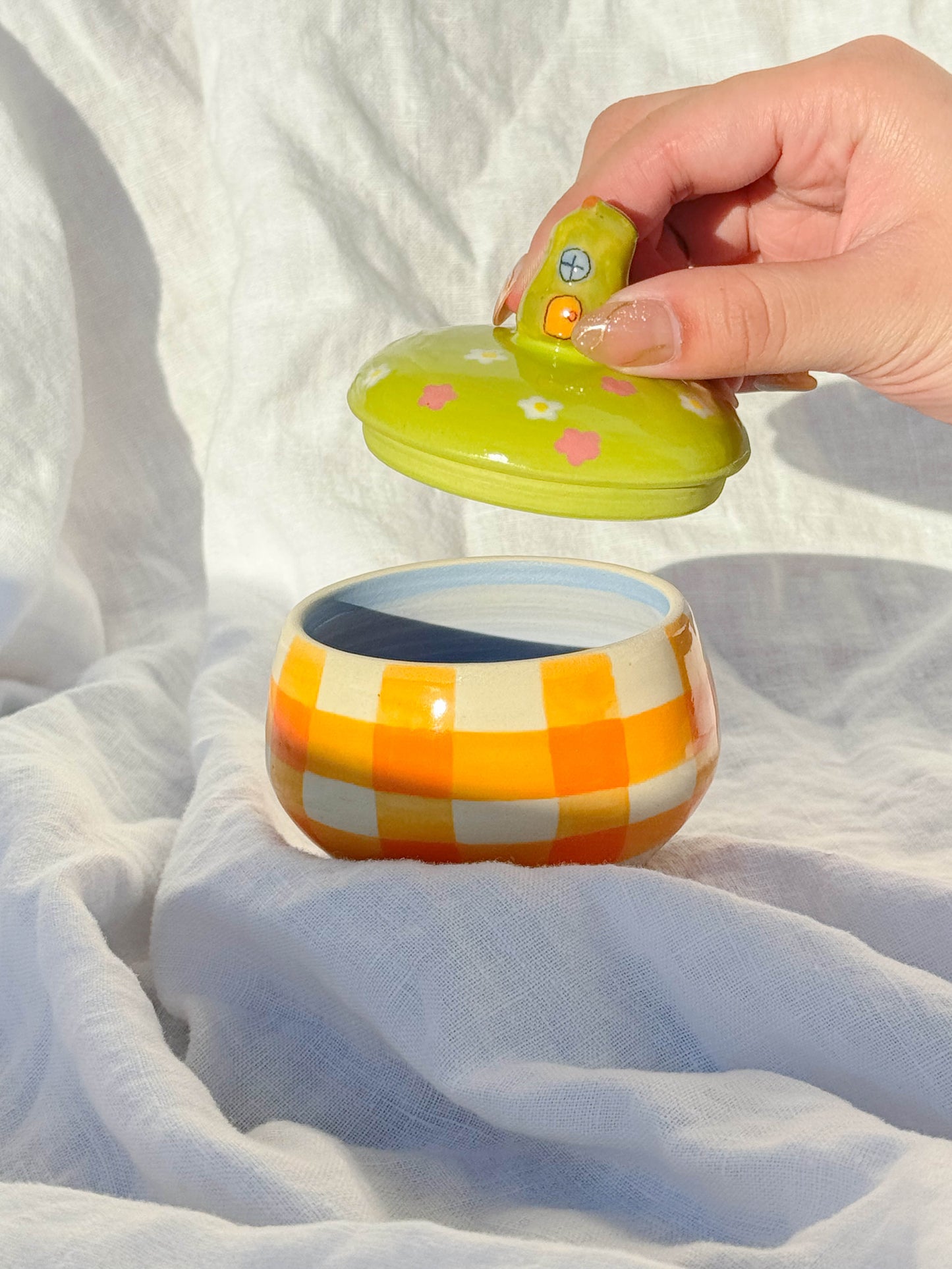 digiville jar - orange gingham pear