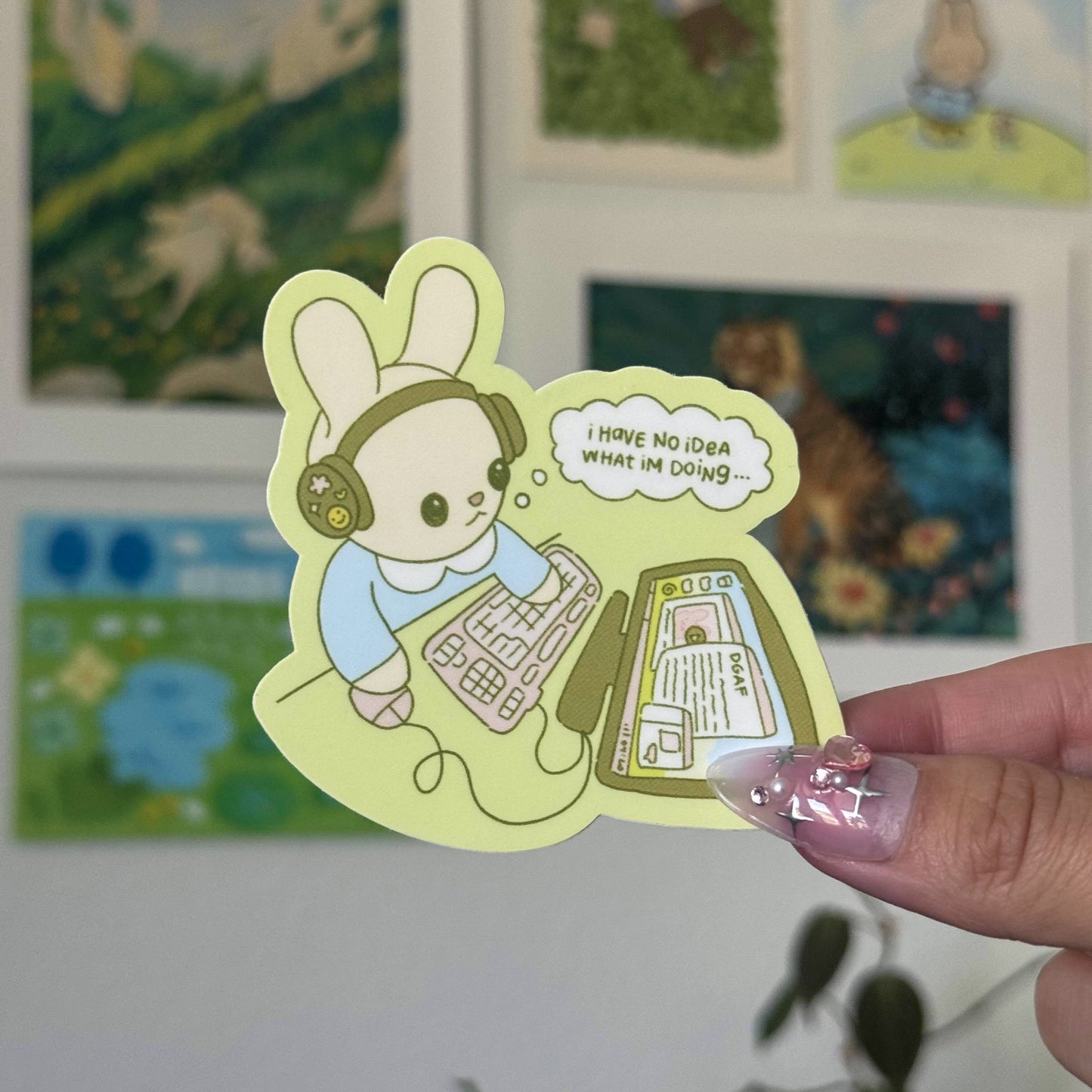 vinyl sticker - computer bunji