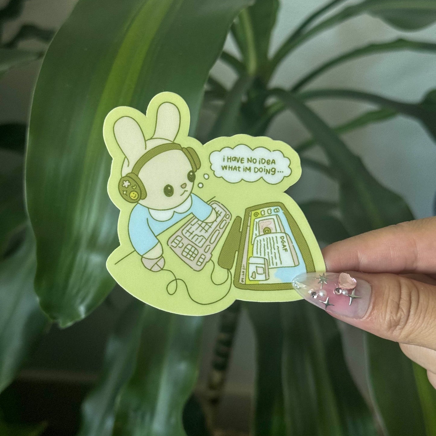 vinyl sticker - computer bunji