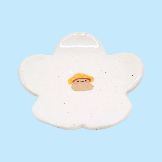 flower trinket dish - mushroom