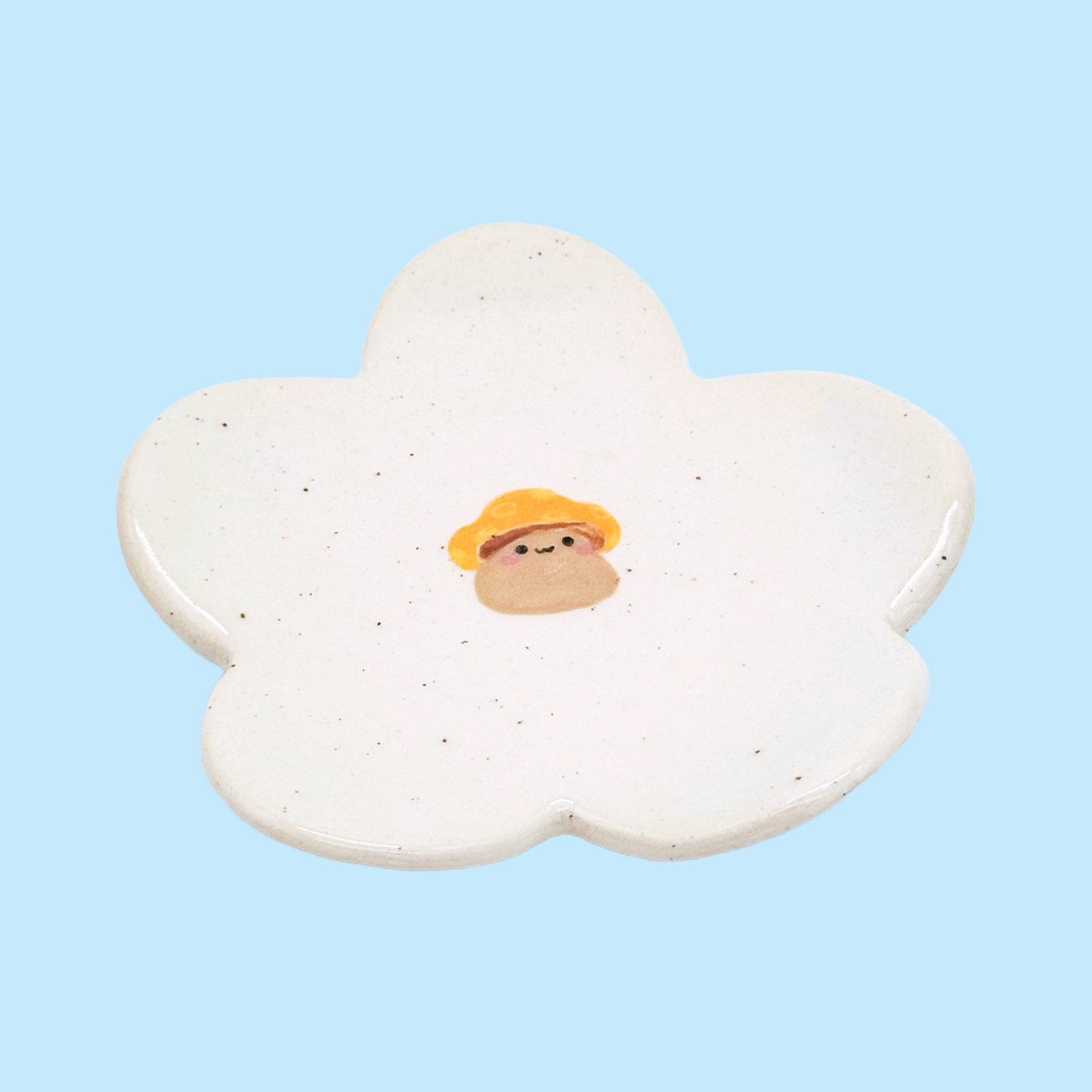 flower trinket dish - mushroom