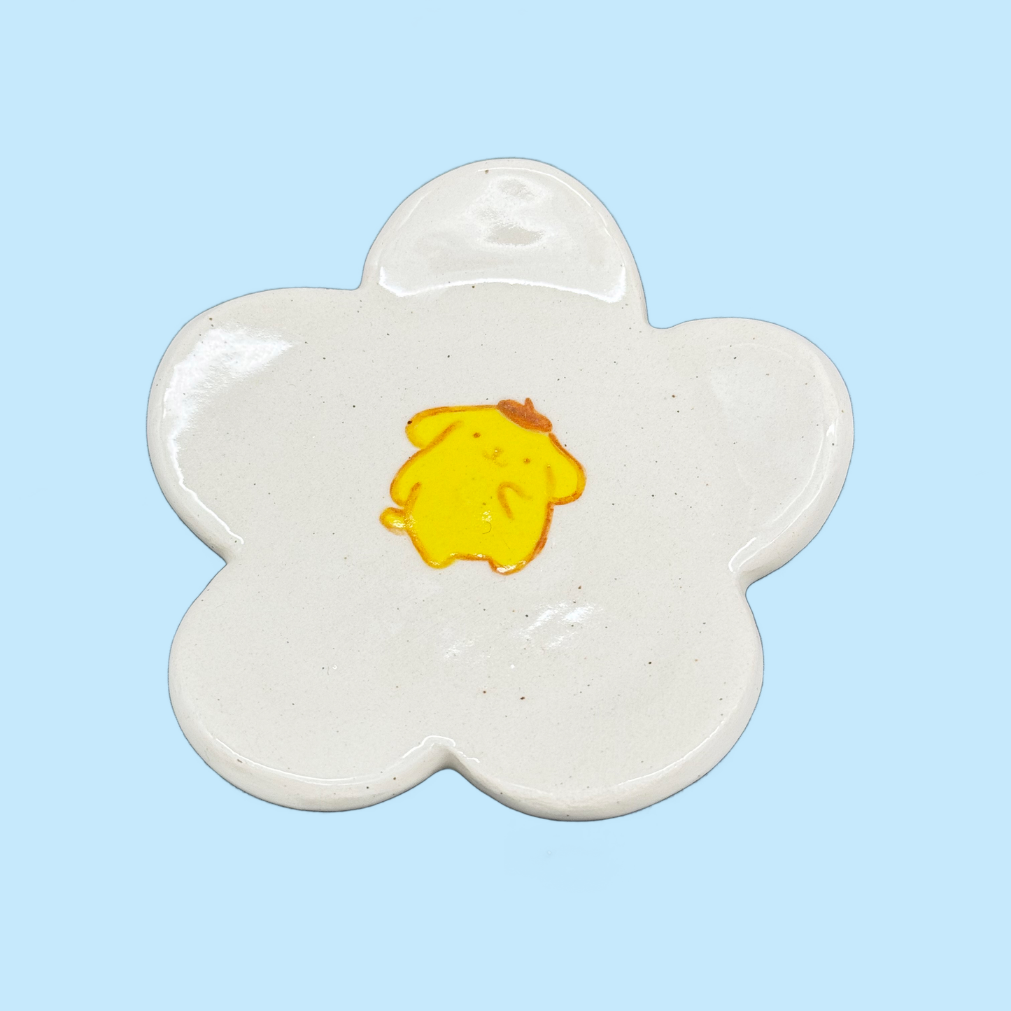 flower trinket dish - pompom