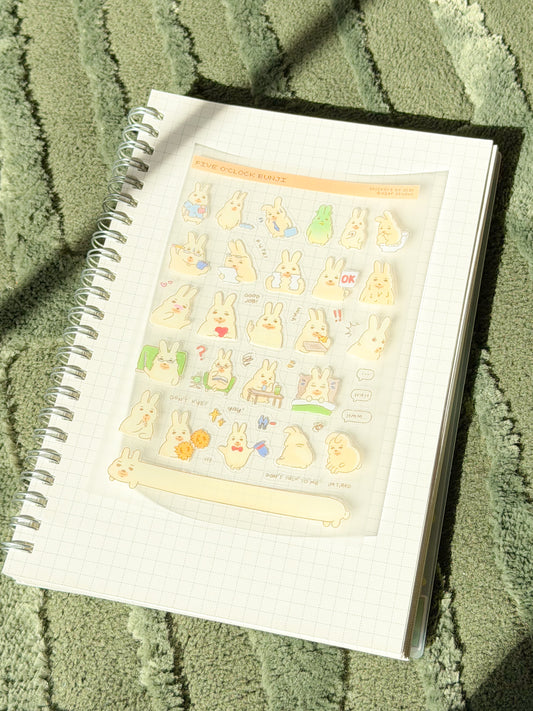 4x6in sticker sheet - five o'clock bunji