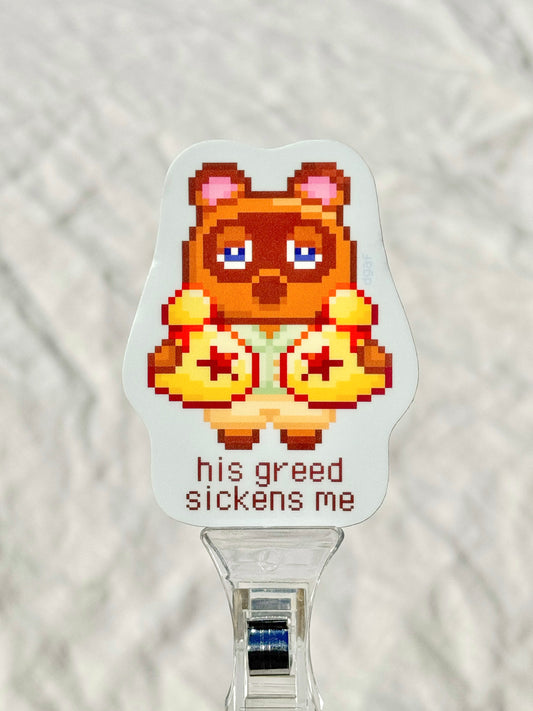 vinyl sticker - greed