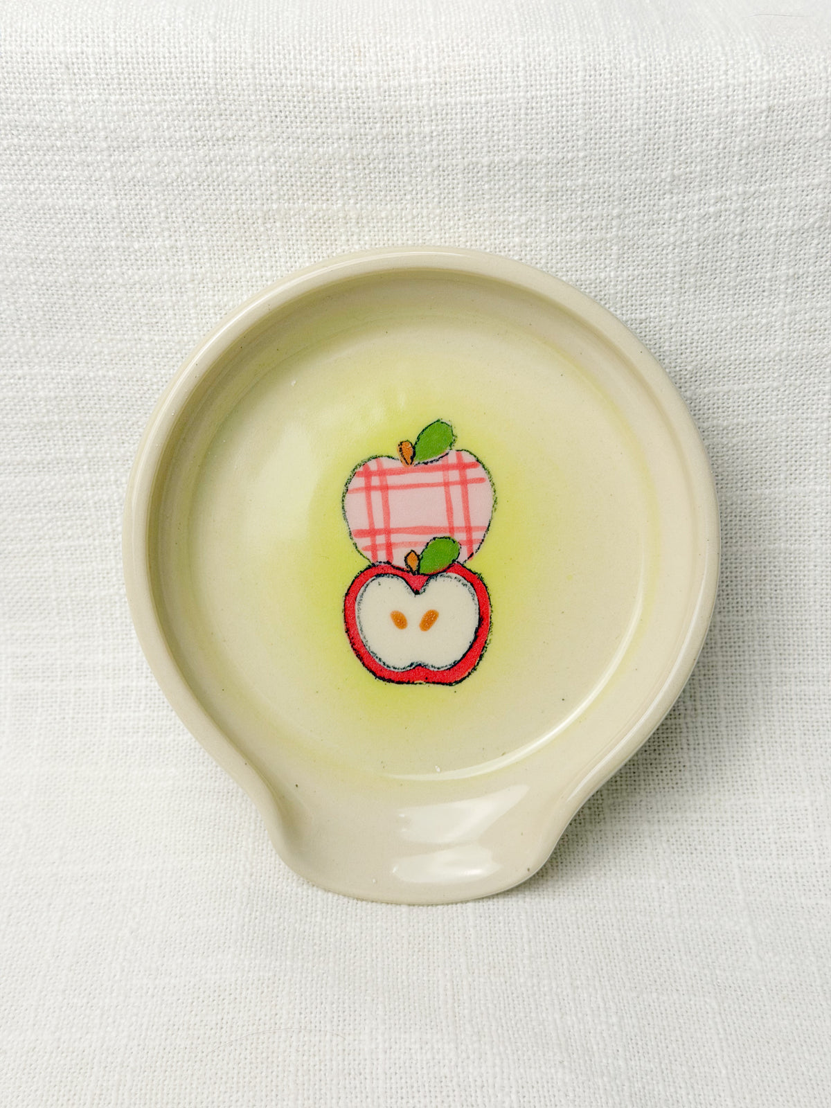 apples spoon rest (green)