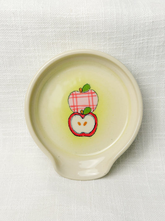 apples spoon rest (green)