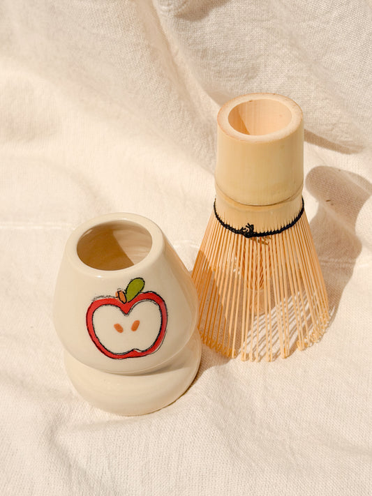 apple matcha whisk holder