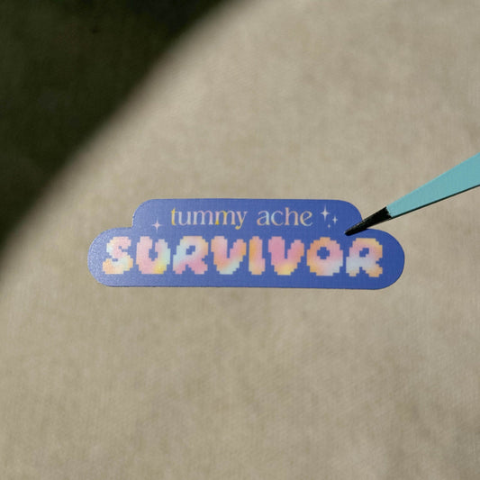 vinyl sticker - tummy ache survivor