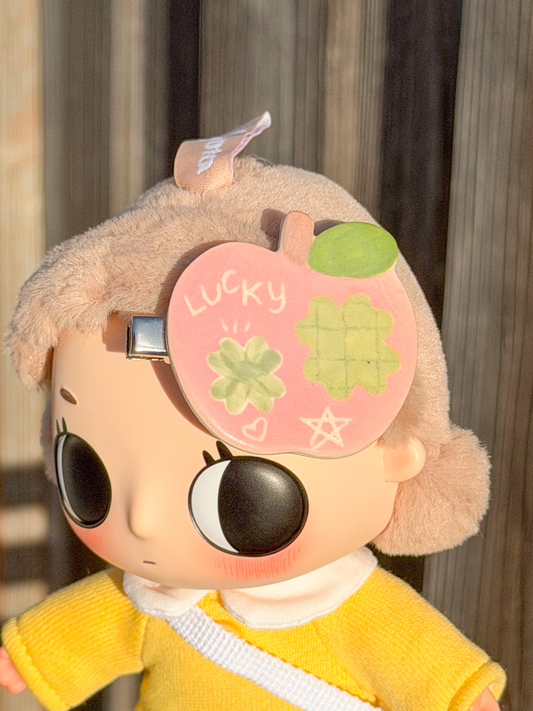 apple hair clip (pink lady)