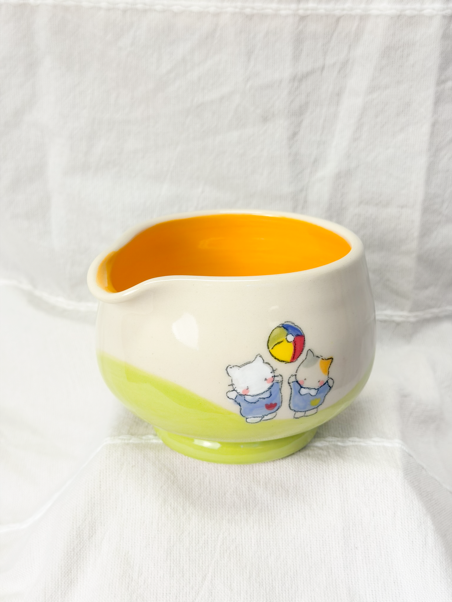 calico kitties matcha bowl