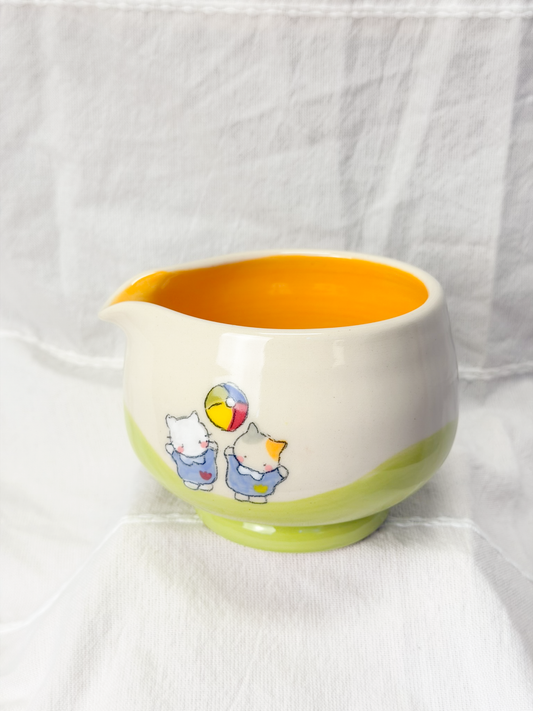 calico kitties matcha bowl