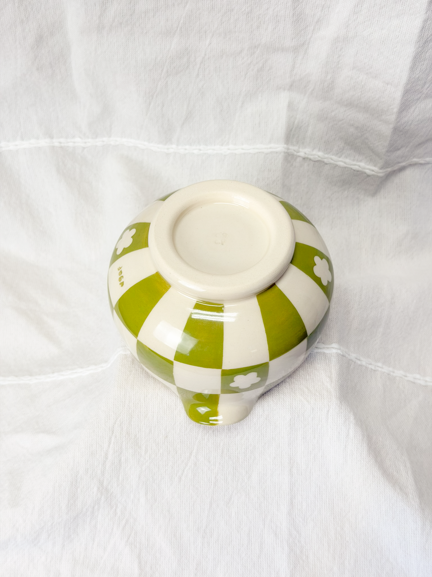 checker cat matcha bowl