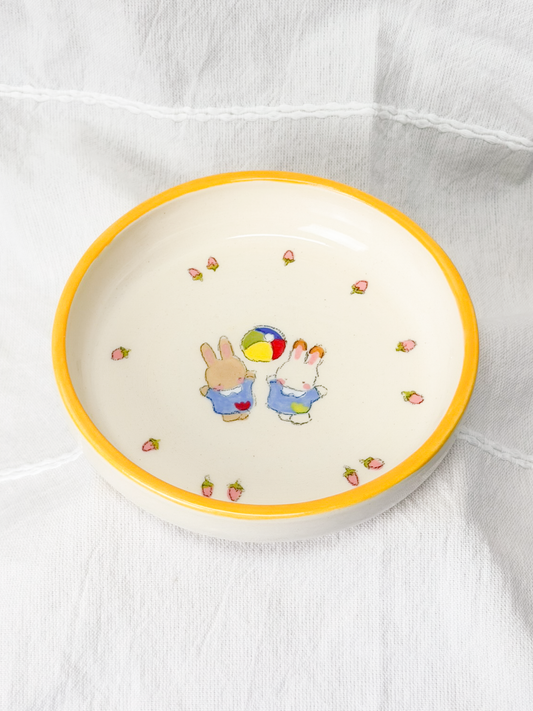 strawberry bunny plate