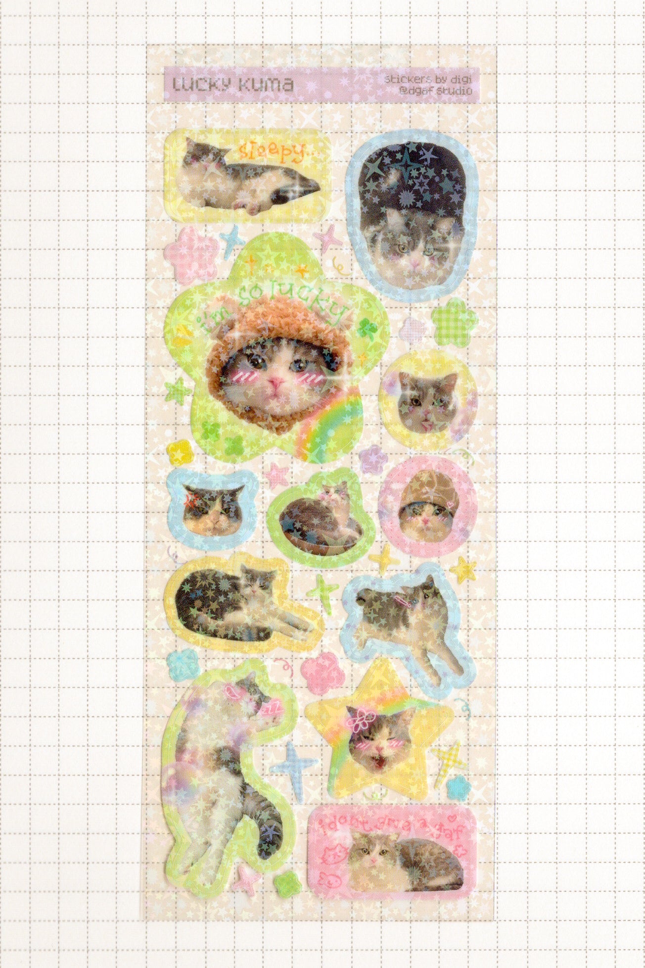 skinny sticker sheet - lucky kuma