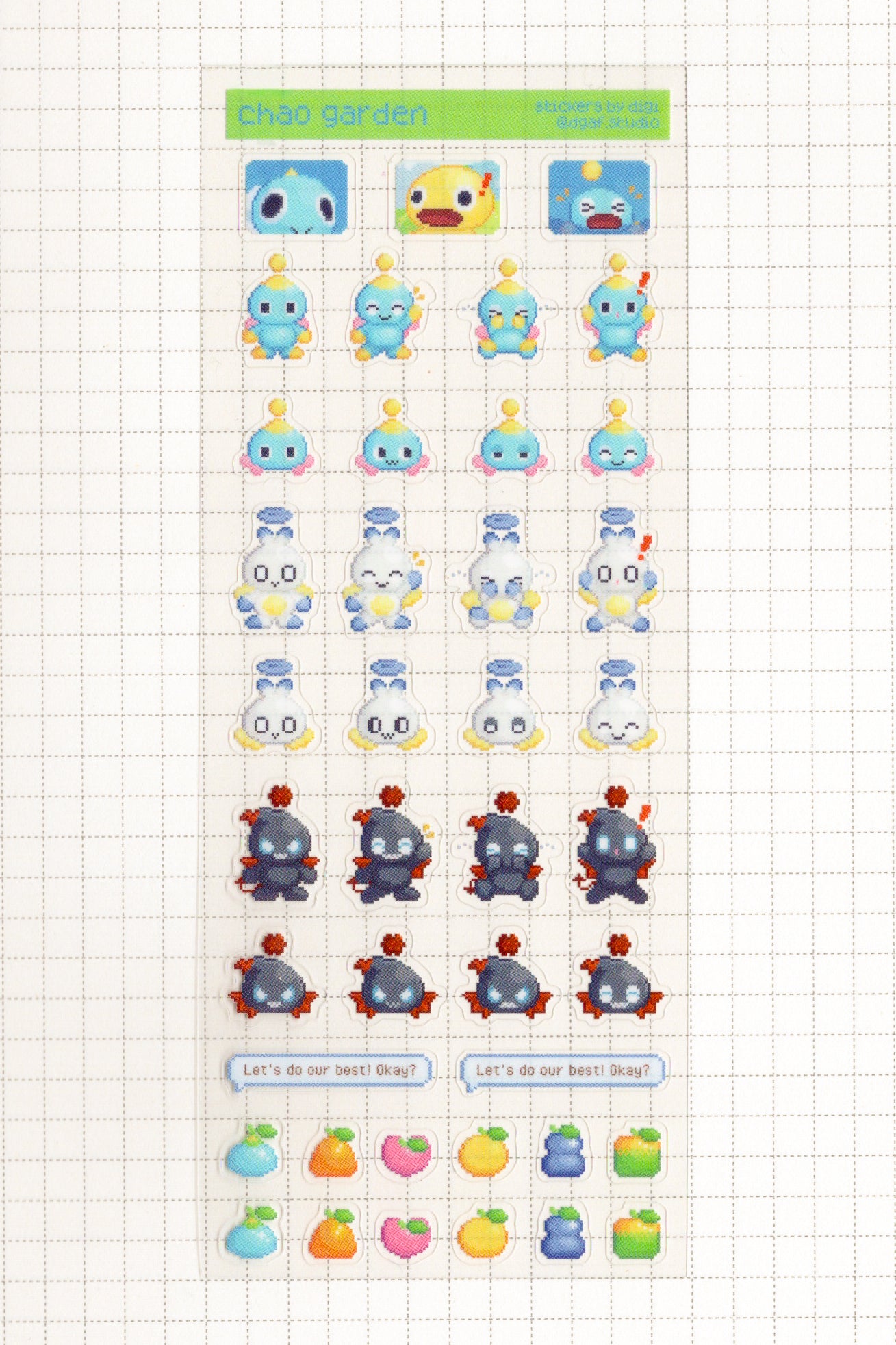 skinny sticker sheet - chao garden